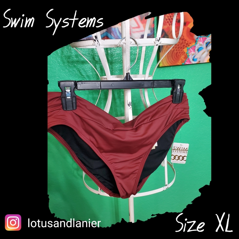 Swim Systems Brown Bikini Bottoms Sz XL